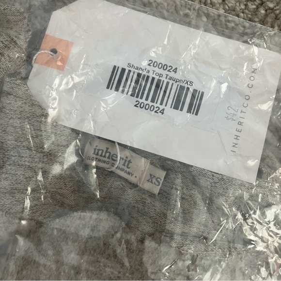 Taupe Scalloped Boatneck Brushed Knit Sweater Top - Picture 4 of 6